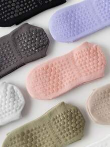 2 Pairs Non-Slip Pilates Socks For Women, Pilates Grip Socks With Traction, Black, Gym, Fall - Black - View 2