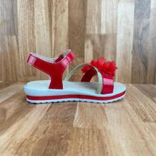 Girls' High Sole Sandals With Straps And Flowers - Parties And Events 23 To 27 - 紅色 - 查看 3