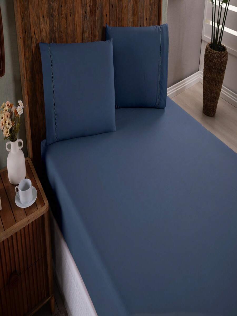 Sheet Sets with Pillowcases - Màu xanh hải quân - Xem 1