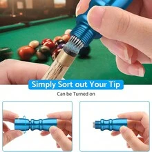 Billiard Snooker Pool Cue Tip Shaper 3 In 1 Tool Shaper Scuffer Aerator Blue - 1 - View 2