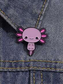 1Pc Charming Cartoon Axolotl Enamel Pin - Perfect Gift For Teachers, Graduates, Or Any Occasion - Fashionable Alloy Design - Suitable For Daily Wear Or Special Events Halloween Dress Accessories Pin For Clothes Bag Charm School Office Accessories Shirts Jacket Jewelry Christmas Clothes Pin Funny Cute Teacher Gifts Costume Accessories Bag Charms