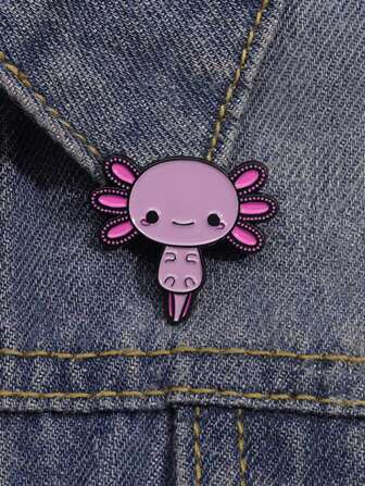 1Pc Charming Cartoon Axolotl Enamel Pin - Perfect Gift For Teachers, Graduates, Or Any Occasion - Fashionable Alloy Design - Suitable For Daily Wear Or Special Events Halloween Dress Accessories Pin For Clothes Bag Charm School Office Accessories Shirts Jacket Jewelry Christmas Clothes Pin Funny Cute Teacher Gifts Costume Accessories Bag Charms
