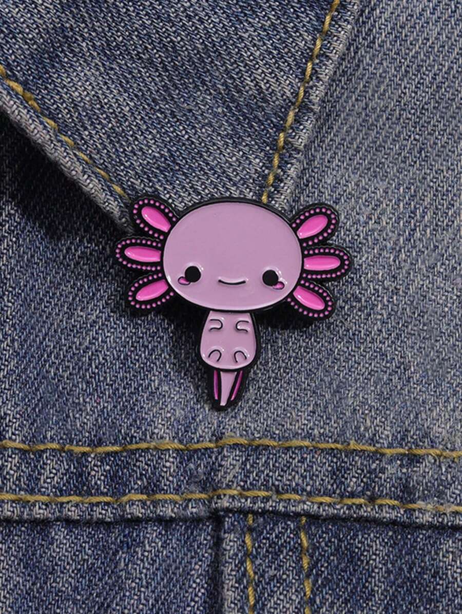 1Pc Charming Cartoon Axolotl Enamel Pin - Perfect Gift For Teachers, Graduates, Or Any Occasion - Fashionable Alloy Design - Suitable For Daily Wear Or Special Events Halloween Dress Accessories Pin For Clothes Bag Charm School Office Accessories Shirts Jacket Jewelry Christmas Clothes Pin Funny Cute Teacher Gifts Costume Accessories Bag Charms