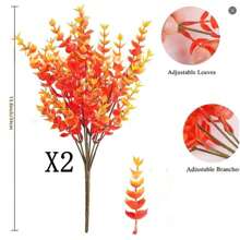 1pc/2pcs Artificial Plants Bouquet With Eucalyptus Leaves, Leaves, Lavender, Simulated Fall Leaf Fake Plants, Used For Diy Flower Wall, Scene Layout, Living Room And Bedroom Vase Flower Arrangement, Wedding, Party, Home Decoration, Desk Stuffing.Halloween Decoration Autumn Leaf Harvest Thanksgiving Christmas Supplies, Home Decor,Table Decor,Farmhouse Decor,Fall Autumn Decor Christmas Decorations Room Decor - Style a - View 22