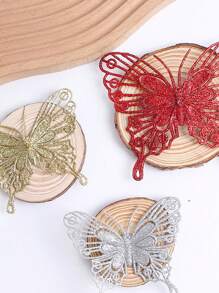 3 đồ trang trí cây thông Noel hình con bướm vàng rỗng, đồ trang trí hình con bướm rỗng lấp lánh cho cây thông Noel và đồ thủ công ngày lễ - Nhiều màu - Xem 2