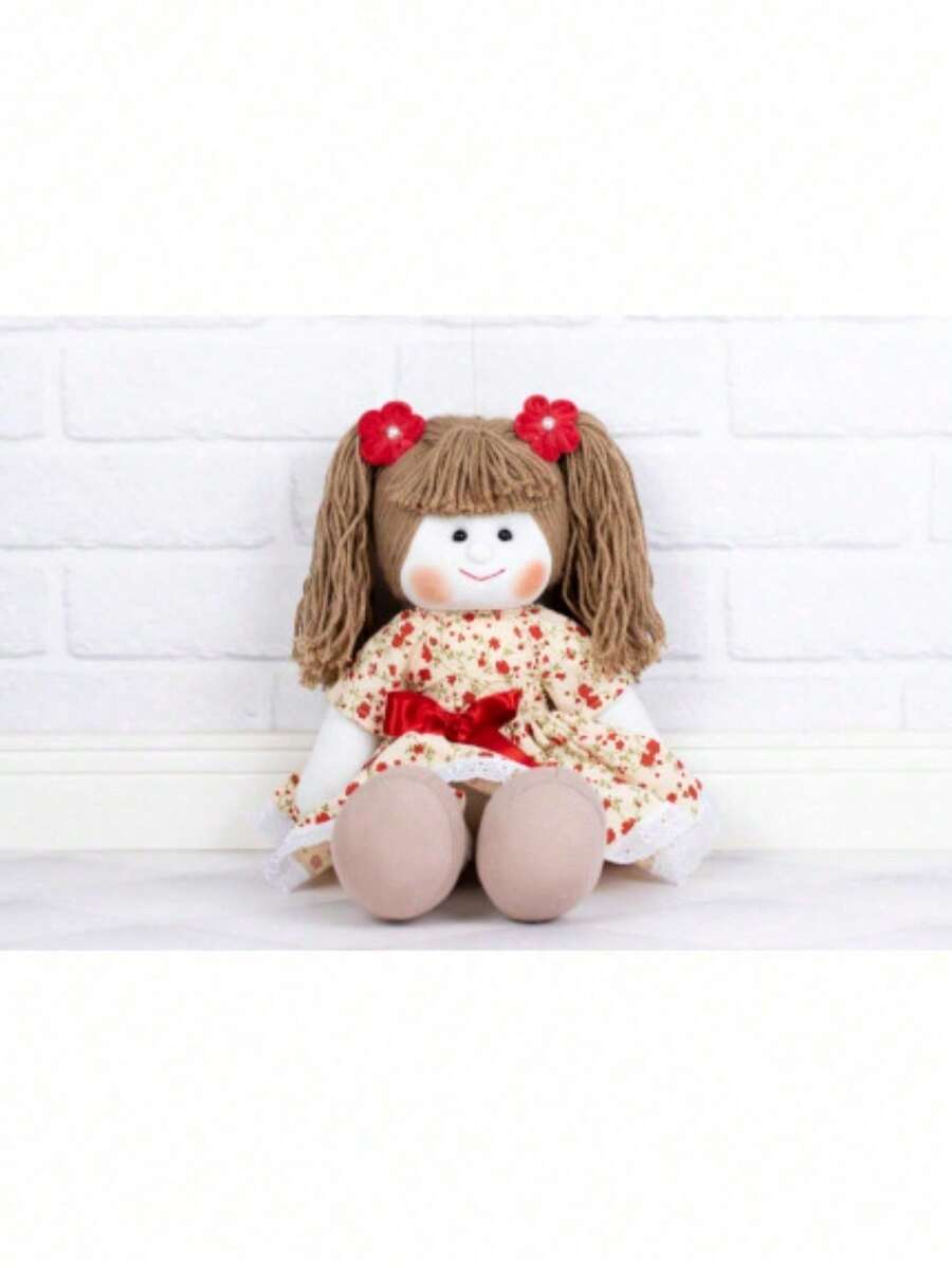 Rag Doll 22 Cm Floral Dress Juliana - For Decoration - 紅色花卉 - 查看 1