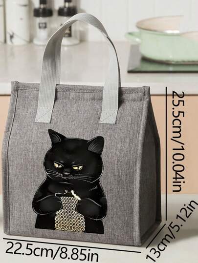 新款加厚防水牛津布午餐袋，保温午餐盒袋，便携式食物储存容器，适用于野餐学校包午餐手提袋冷藏盒储物袋女士可爱午餐包蒂芬袋小女士女士学校用品配件袋学校配件学校用品