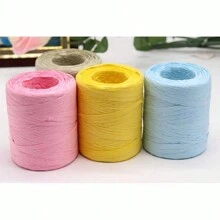 1PC Raffia Yarn Hand Crochet Foldabe Raffia Bag Hat Fashion Ribbon Rope For Handknitting Thread - Multicolor - View 4