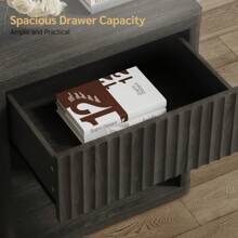 SICOTAS Gray Nightstands Set Of 2 With Drawer Modern Wood Bedside Table End Table For Bedroom Living Room Office - Black - View 10