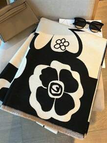 1pc High-Quality Khaki Scarf For Women, Versatile Faux Cashmere Shawl Wrap, Autumn/Winter Valentine's Day Valentines