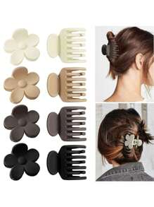 3 Stück Haarklammern mit doppelter Zahnreihe für dünnes Haar, 4,1 cm (ca. 1,6 Zoll) mittlere Größe, matte rutschfeste Kurzhaar-Accessoires für Frauen und Mädchen, Lässig Hair Jaw Clip, Haarklammern, Haarklemmen, Haarfänger-Clip, Schulsachen, College