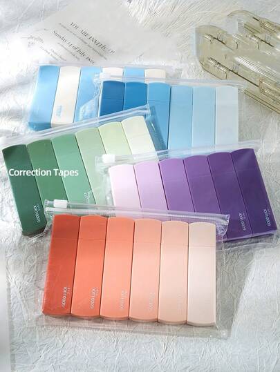 6pcs Gradient Color Correction Tapes Set 5mm*6m White Correcting Tools Office School Back To School