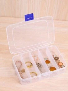 1 pieza Caja de almacenamiento con 5/6/10/15 compartimentos, plato de maquillaje, caja de almacenamiento para herramientas de pelo, caja dividida portátil con botón a presión, caja de almacenamiento de cosméticos de plástico, apta para cosméticos, horquillas, tocados, fiesta de revelación de género, perfecta para cumpleaños, bodas, fiestas, el regalo perfecto para colegas, amigos y familiares, de vuelta a la escuela