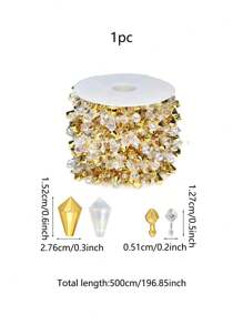 1 件圣诞花环圣诞树银珠装饰，透明彩虹色银珠花环扭珠串用于圣诞树装饰，质朴水晶花环饰品家居装饰 - 1pc - 查看 3