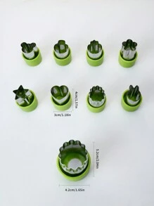 9 piezas Cortador de verdura con corazón & en forma de estrella - Multicolor - Ver 4