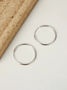 18 Karat vergoldete Creolen, lässig-minimalistischer Kreis-Ohrringe, 925er Sterling Silber, hypoallergen, modische geometrische Feinschmuck-Ohrringe für Frauen, für den täglichen Gebrauch und Partytragen