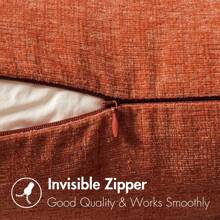 1 件砖红色（不含枕芯）多色纹理抱枕套，现代农舍雪尼尔立体纹理透气靠垫套，适用于卧室、餐厅、床、沙发、汽车、装饰、所有季节 - Rust - 查看 2