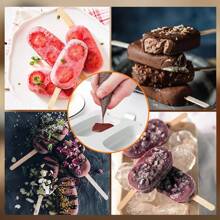 1 件可重复使用的硅胶冰淇淋模具套装，4 个腔冰棒制作器，易于释放的 DIY 冰棒模具，用于自制冰棒 - 无需电池 - 白色 - 查看 9