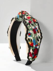 1 Peça Headband de Renda de Poliéster, Estilo Boêmio, Faixa de Cabelo, Tiara de Cabelo