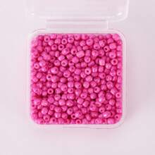 1 盒玻璃纯色种子珠 3 毫米约 800 颗多色烤漆串珠材料 DIY 手链项链耳环配件