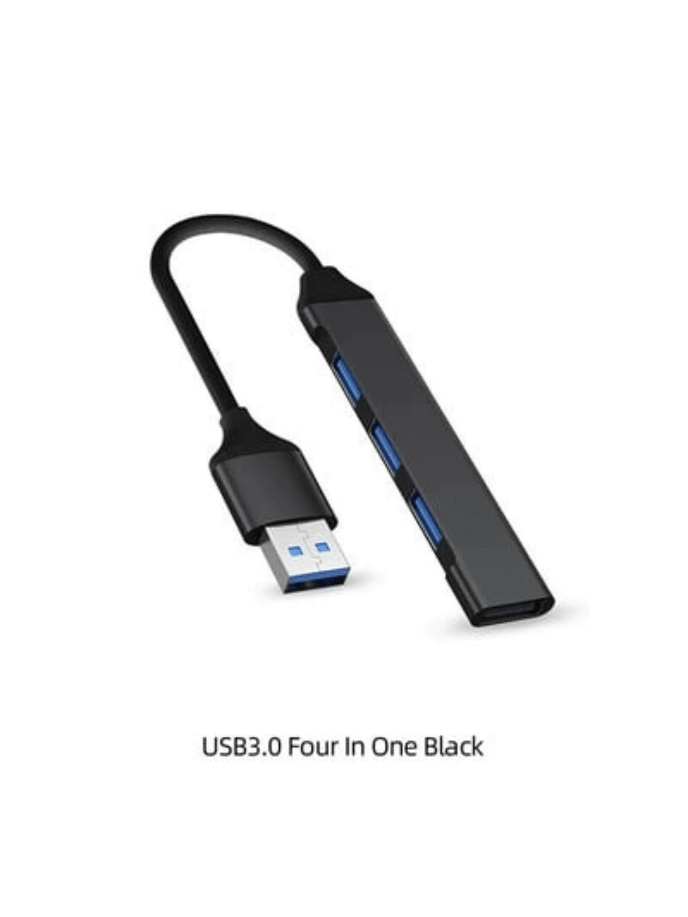 USB 3.0 Hub 4 Ports 5 Gbps Super Fast Mouse Keyboard HD - Black - View 1