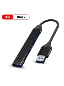 USB 3.0 Hub 4 Ports 5 Gbps Super Fast Mouse Keyboard HD - Black - View 3