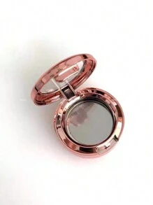 1pc Rose Gold Plated Eyeshadow Palette With Makeup Sponge & Magnetic Plate, 1g Mini Refillable Makeup Compact For Travel - Multicolor - View 8