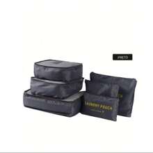 Organizer Toiletry Bag Suitcase Kit 6 Practical Look Clothes Travel - màu đen - Xem 1
