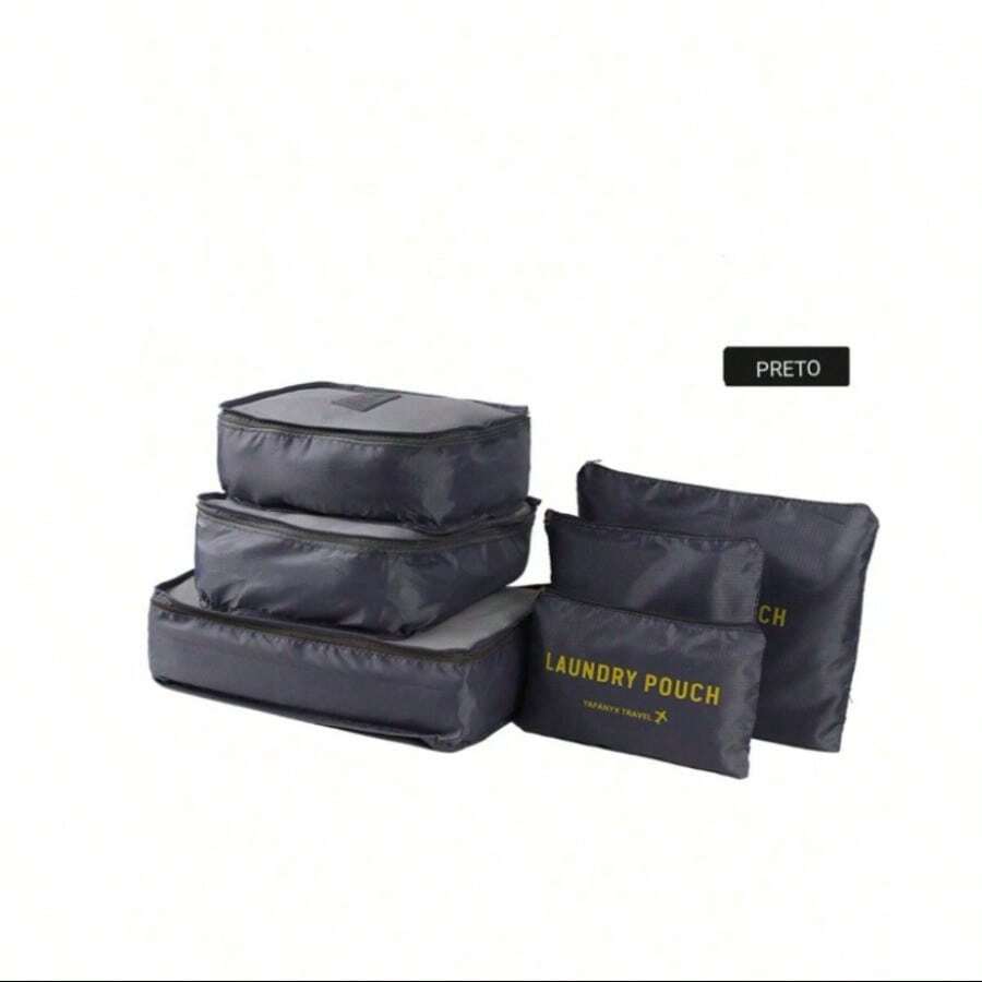 Organizer Toiletry Bag Suitcase Kit 6 Practical Look Clothes Travel - màu đen - Xem 1