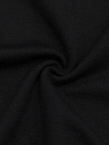 Korean Polo Collar Autumn/Winter New Short Top, Thin Top, Color Block , Long Sleeved Women's Sweater - Black - View 10