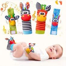 4PCS Baby Rattles Toys For 0-12 Month, Infant Girl Boy Toys For Babies 3-6 Months, Newborn Hand & Foot Toys For 0 To 9 Months, Baby Shower Gifts Set With Wrist Rattle Socks,6-12 Month Toys,Baby Rattle Toy,Newborn Baby Boy Toys