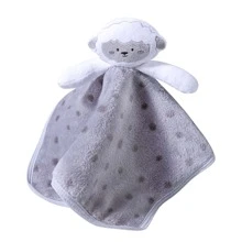 Chăn trẻ em thơm Microfiber 36x36cm thêu Papi - Màu xám mờ - Xem 3