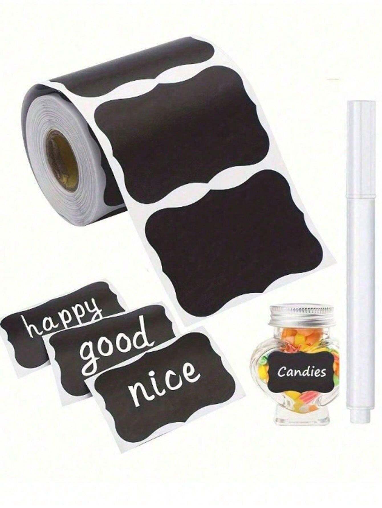 120pcs/Roll Blackboard PVC Reusable Erasable Waterproof Kitchen Labels