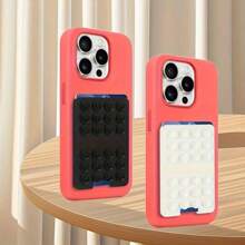 2 Pcs Silicone Phone Wallet With Suction Cup, Waterproof Stick-On Card Holder For Smartphones-Suction Grip Card Holder - 2 Pcs white card sleeve suction cup - View 3