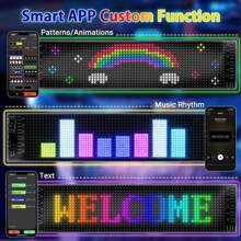 1 st. programmeerbaar LED Devil Eyes-display voor voertuigen, flexibel ultradun matrixscherm, USB-aangedreven, multi-color fantasy-thema, app-gestuurd, geen batterij vereist, geanimeerd auto-oog voor spoken en goblins Halloween-decoratie, kerstaccessoire