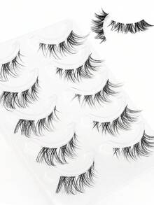 5 Pairs Inclined Stem Transparent Cartoon Fox Eyes Natural Curly False Eyelashes - Cat Eye Lashes - View 7