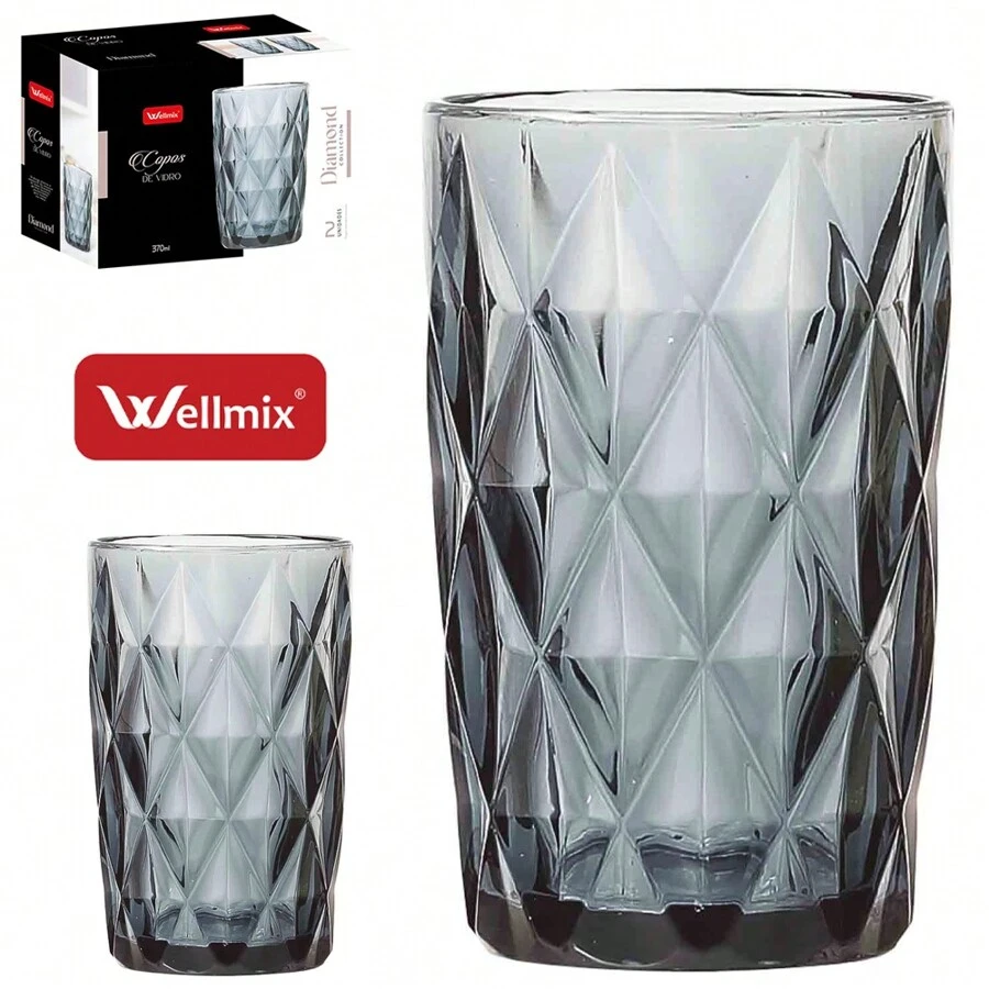 Diamond Collection 2-Piece Diamond Glass Cup Set 370ml - 黑色 - 查看 1