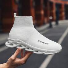 Baskets décontractées mi-hautes pour hommes, nouvelles chaussures de sport légères et souples pour le printemps/automne 2024, chaussures de course respirantes pour les voyages - Blanc - Voir 18