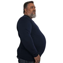 UV 50+ Thermal Shirt Plus Size Extra Large Sun Protection Long Sleeve - 藏蓝色 - 查看 3