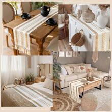 1pc Caminho de Mesa Estilo Boêmio Nórdico Caminhos de Mesa Com Borlas Caminhos de Mesa de Cozinha Minimalista Festa de Natal Decoração de Casa