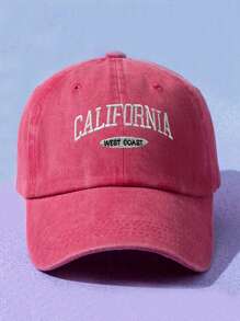 1pc Unisex Vintage Embroidered Letter Baseball Cap Wide Brim Snapback Hat, Suitable For Daily Casual Wear Halloween