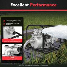 ZhdnBhnos LINSIE 6.5HP 2 Inch Gas Powered Irrigation Water Pump,Portable Water Transfer High Pressure Lightweight Petrol Pump For Agricultural Irrigation,Landscaping Or Gardening 2" Inch 6.5HP Gas Water Semi Trash Pump Gas-Power Water Irrigation Transfer Pump The Best Gift/Present For Family&Friends Happy Christmas - Silver and Black - View 10