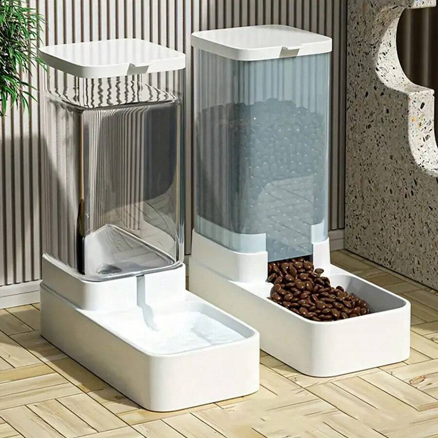 1pc/2pcs Automatic Dog Food & Water Feeder, Gravity Plastic Pet Food
