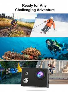 Hd Sports Camera, 1080P 30M HD Camera, Water Sports DV Camera With Wide Angle Lens 140 Support Automatic Exposure Outdoor Walking, Diving, Surfing, Climbing