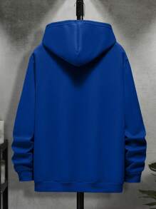Custom Men Plus Size Hooded Sweatshirt - Add Your Own Text And Images (Family Photo/Selfie/Pet Photo/Friend Photo)To Design Your Personalized Printed Sweatshirt, Men Tops ,Fall Tops ,Blue Top,Custom Top,Custom Sweatshirt,Winter,Personalized Custom , Long Sleeve,The Best Gift, Wind-Proof,Warming - Blue - View 2