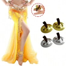 2pcs/4pcs Finger Cymbals, Suitable For Belly Dance, Band Cymbals, Hand Drums And Other Percussion Instruments, Suitable For Dance, Party Performance And Yoga - Multicolor - View 2