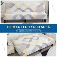 Armless Sofa Bed Couch Cover Folding Futon Stretch Elastic Slipcover Spandex Floral Protector For Living Room Home Decoration - # 5 - View 3