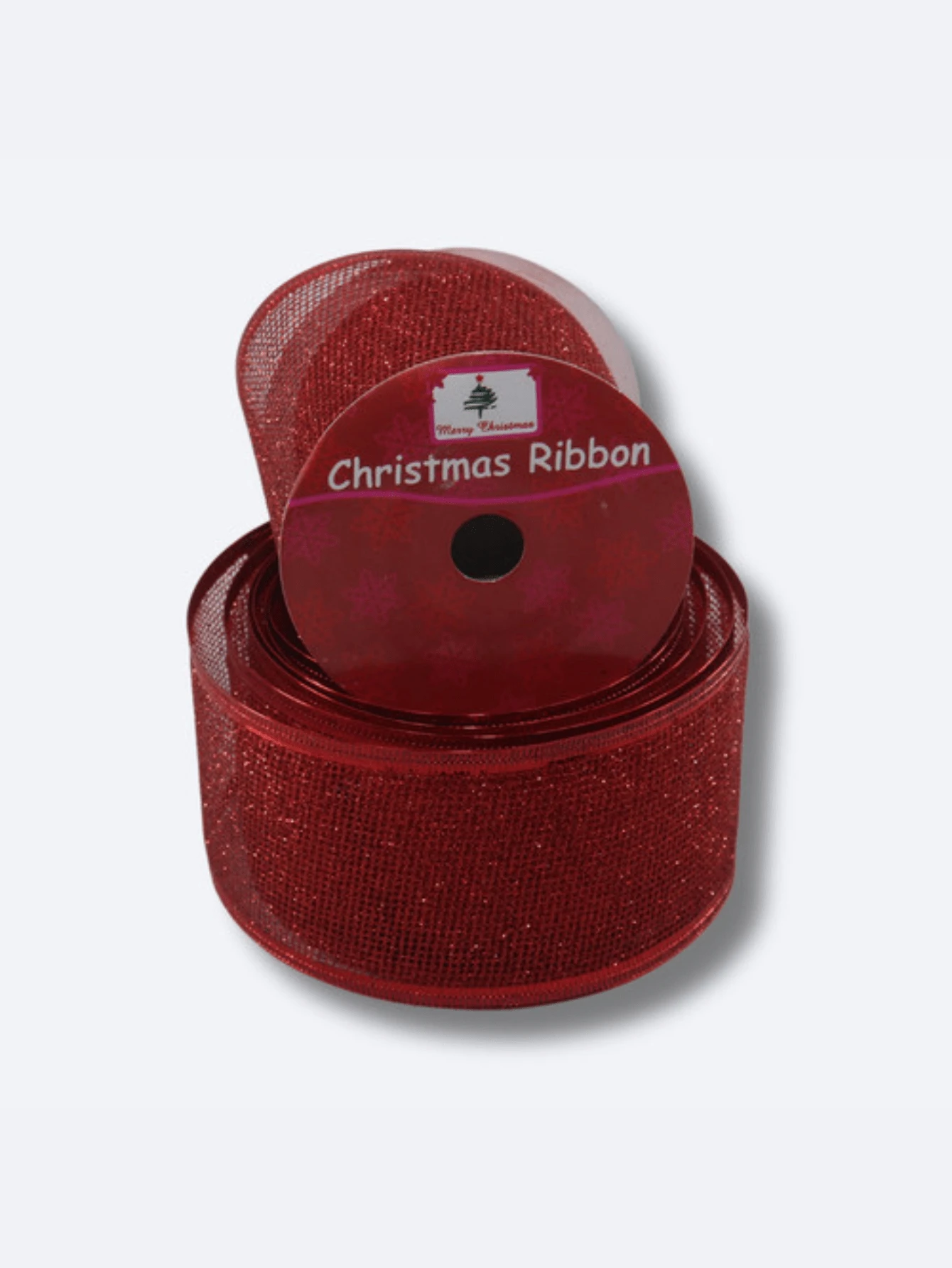 Red Wired Christmas Ribbon Roll Christmas Decoration Santa Claus Tree - 紅色 - 查看 1