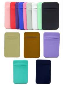 1 件固体胶粘袋卡套粘在手机壳背面，使用固体粘合剂，适用于多种型号的手机，放在带卡的随身物品上，手机粘贴在卡片/身份证上（双重安全），背面带自粘贴纸，兼容 iPhone Android 和所有智能手机卡夹卡夹钱包名片夹信用卡夹卡夹女士女士男士卡片钱包 Magsafe 钱包 - 彩色 - 查看 4