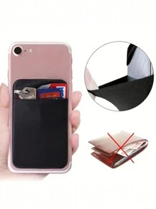 1 件固体胶粘袋卡套粘在手机壳背面，使用固体粘合剂，适用于多种型号的手机，放在带卡的随身物品上，手机粘贴在卡片/身份证上（双重安全），背面带自粘贴纸，兼容 iPhone Android 和所有智能手机卡夹卡夹钱包名片夹信用卡夹卡夹女士女士男士卡片钱包 Magsafe 钱包 - 彩色 - 查看 2